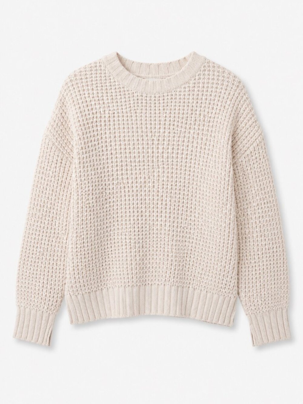 American Eagle Waffle Knit Sweater Women’s XS Cream Oversized Like New